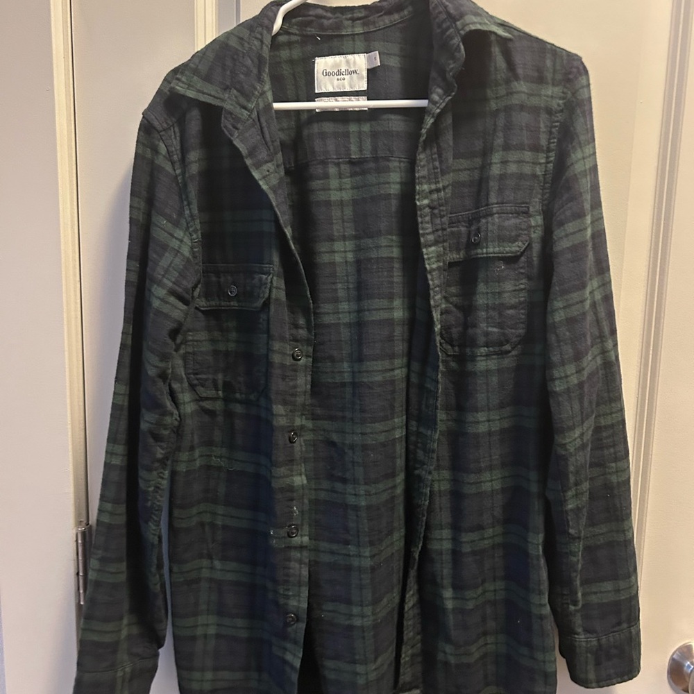 Goodfellow & Co Men's Dark Green Plaid Shirt Jacket